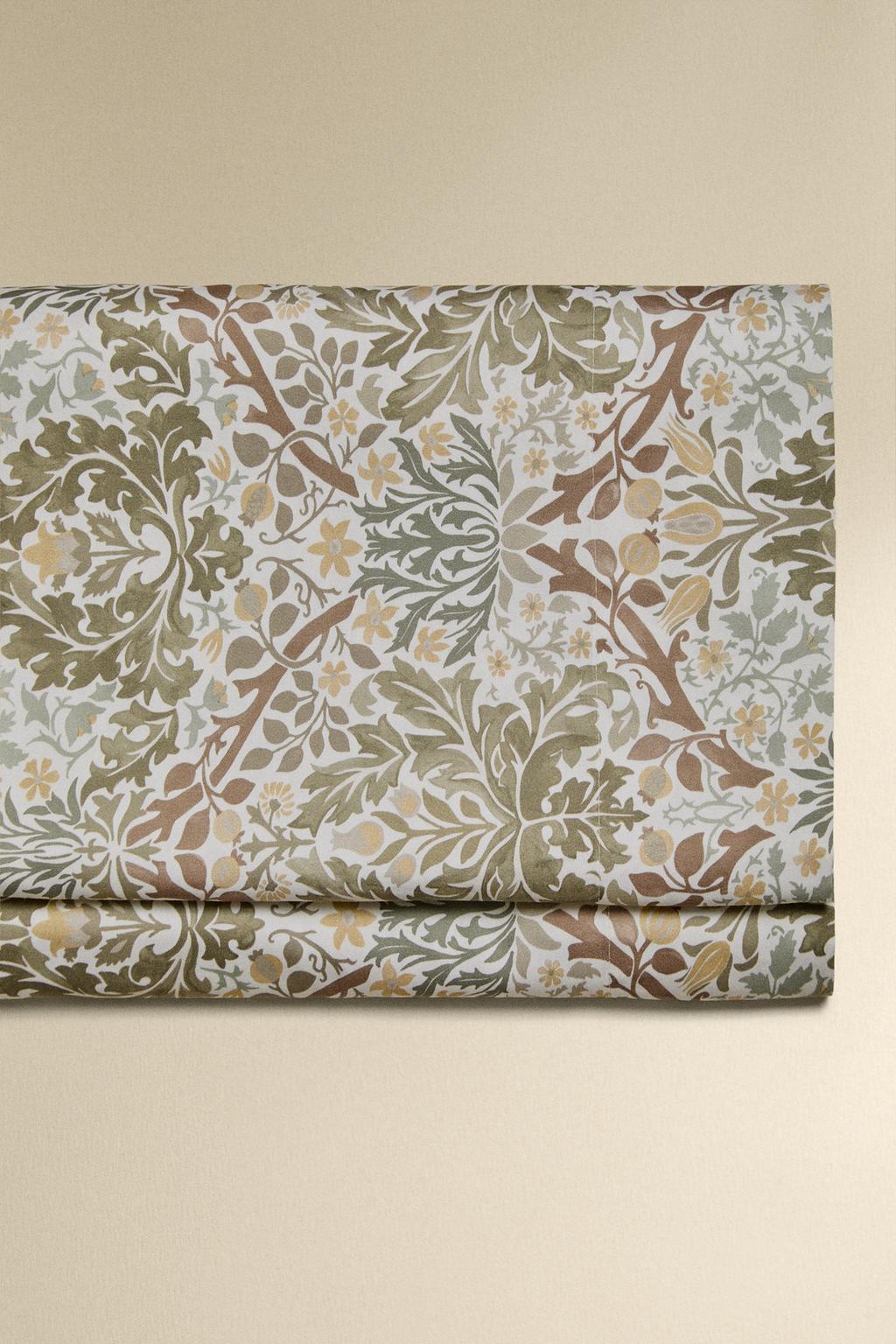 Простыня из хлопкового сатина morris & co. leaves