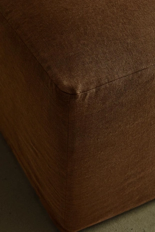 Пуф с съемным чехлом из вымытого льна- Заказать в России