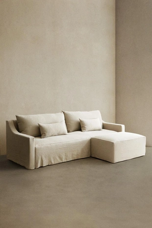 Диван с съемным чехлом из выстиранного льна- Заказать в России