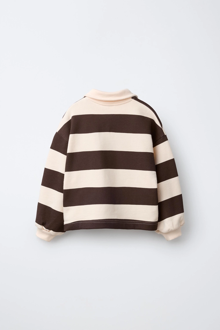 Поло-свитшот в полоску