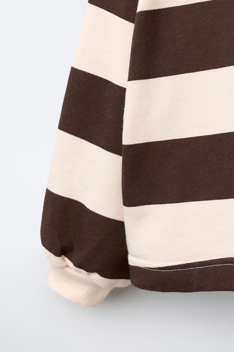 Поло-свитшот в полоску