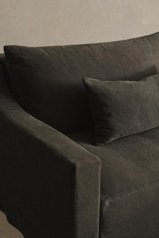 Диван с съемным чехлом из мятого льна- Заказать в России