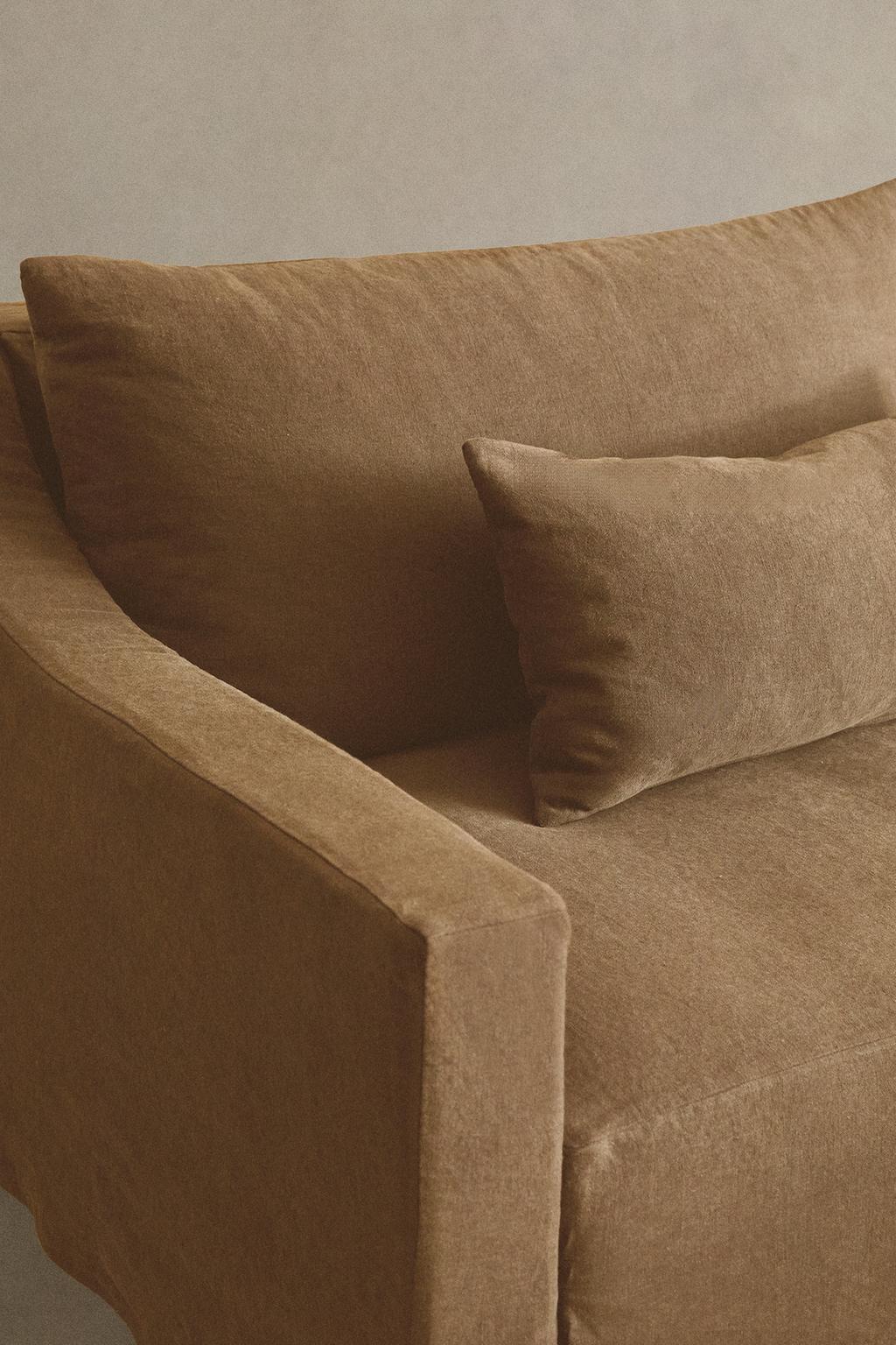 Диван с съемным чехлом из выстиранного льна