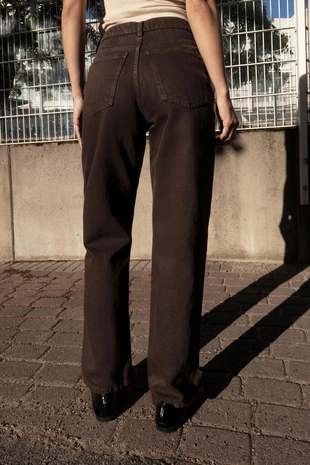 Brown | 0103/248/700 - Zara Джинсы TRF MOM FIT с высокой посадкой