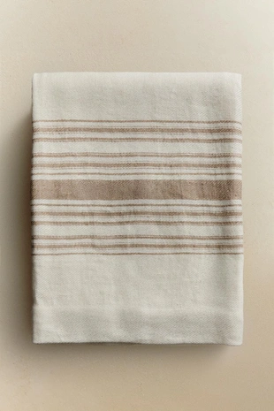 Плед из льна в полоску- Заказать в России