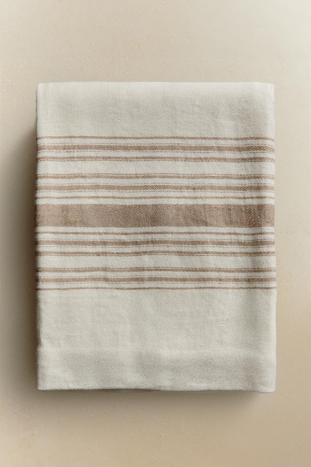 Плед из льна в полоску