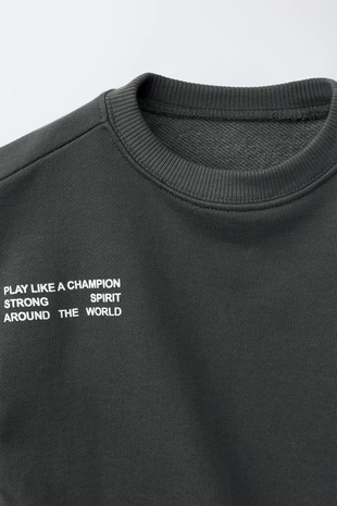 Anthracite grey | 1632/504/807 - Zara Комплект джоггеры, толстовка и брюки с надписью