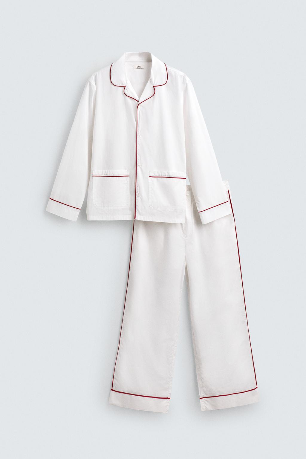 КОМПЛЕКТ ПИЖАМЫ С КОНТРАСТНОЙ ОТДЕЛКОЙ