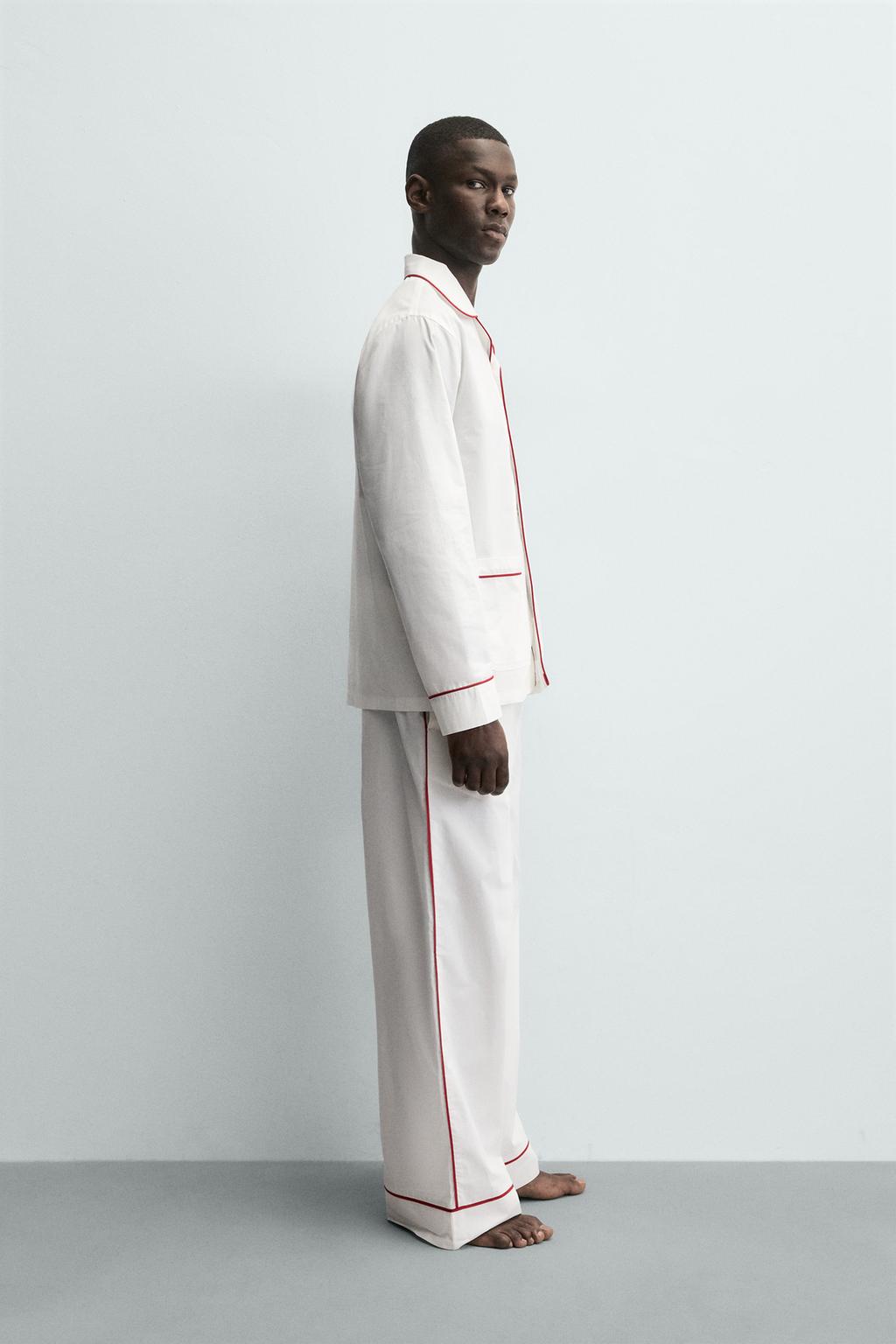 КОМПЛЕКТ ПИЖАМЫ С КОНТРАСТНОЙ ОТДЕЛКОЙ