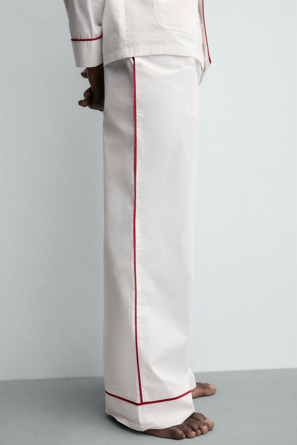 КОМПЛЕКТ ПИЖАМЫ С КОНТРАСТНОЙ ОТДЕЛКОЙ