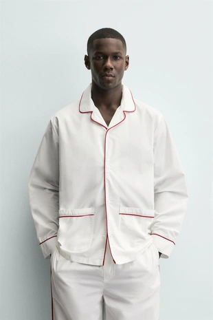 Комплект пижамы с контрастной отделкой- Заказать в России