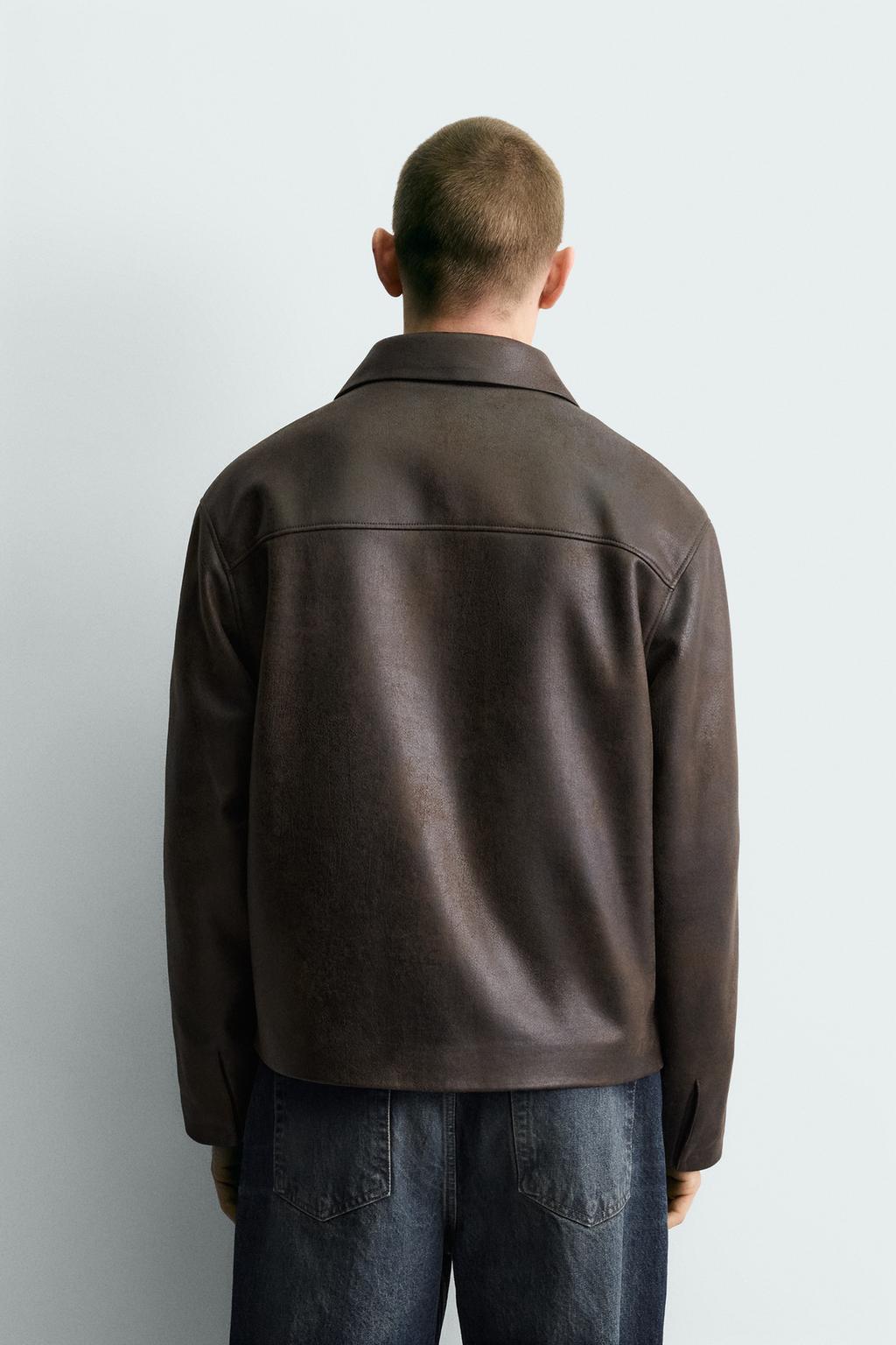 КУРТКА ИЗ ИСКУССТВЕННОЙ КОЖИ С ЭФФЕКТОМ ПОТЕРТОСТИ