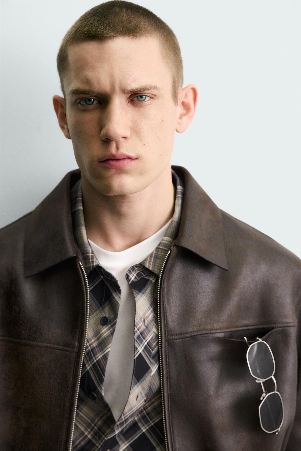 КУРТКА ИЗ ИСКУССТВЕННОЙ КОЖИ С ЭФФЕКТОМ ПОТЕРТОСТИ