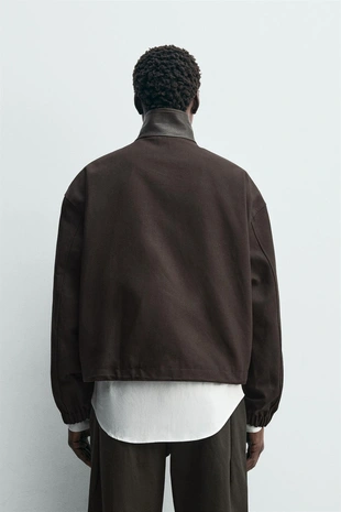 Куртка с комбинированным воротником- Заказать в России