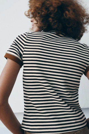 Футболка в полоску с коротким рукавом- Заказать в России