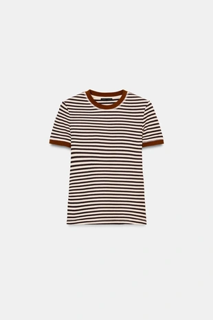 Футболка в полоску с коротким рукавом- Заказать в России
