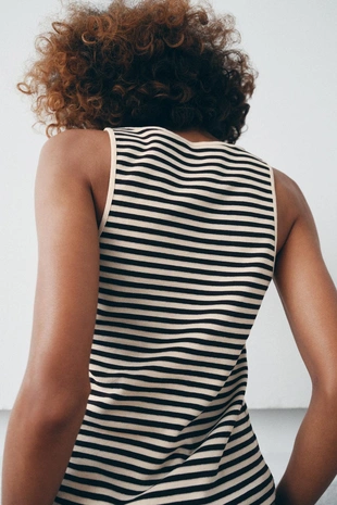 Топ в полоску без рукавов- Заказать в России