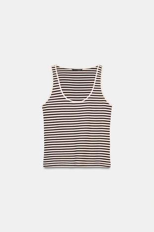 Топ в полоску без рукавов- Заказать в России