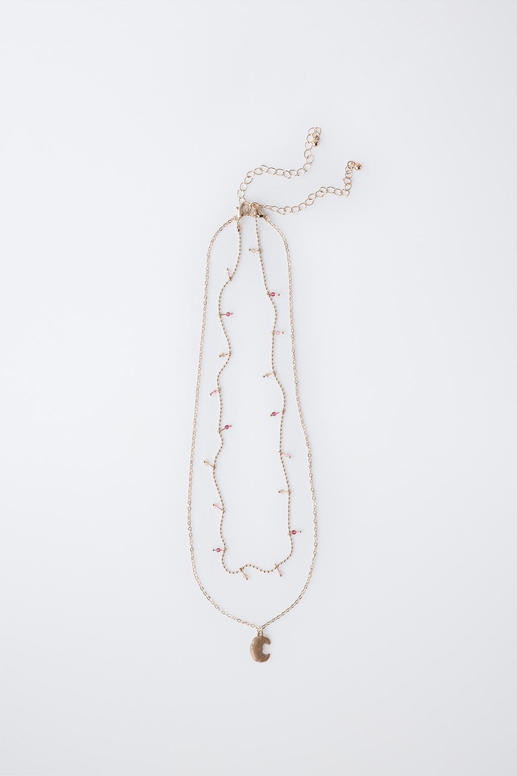 НАБОР ИЗ ДВУХ ЦЕПОЧЕК С ПОДВЕСКОЙ «КРУАССАН»