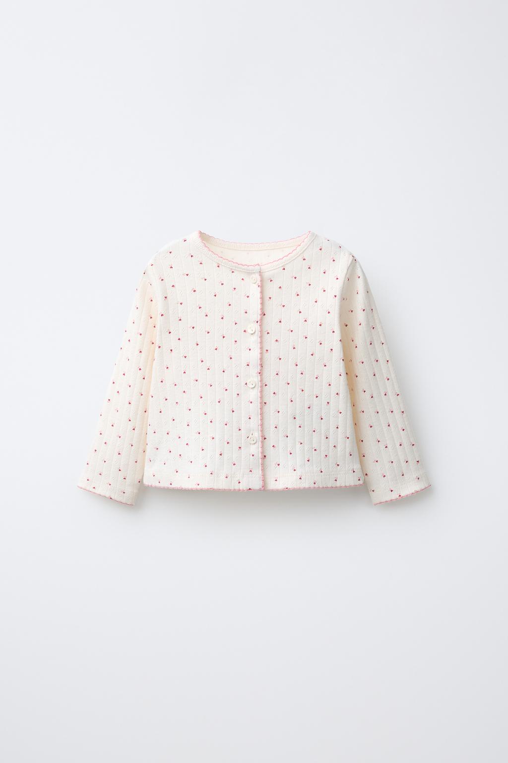 КОМПЛЕКТ ИЗ КАРДИГАНА, БОДИ И ЛЕГИНСОВ С ПРИНТОМ «СЕРДЦА»