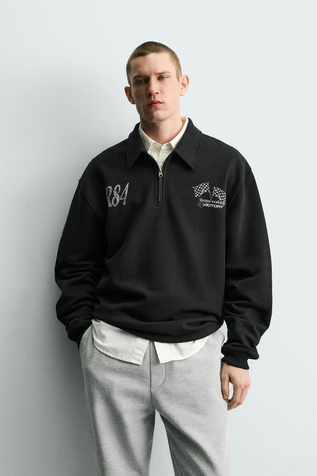 ТОЛСТОВКА С ЗАСТЕЖКОЙ-МОЛНИЕЙ И НАДПИСЯМИ