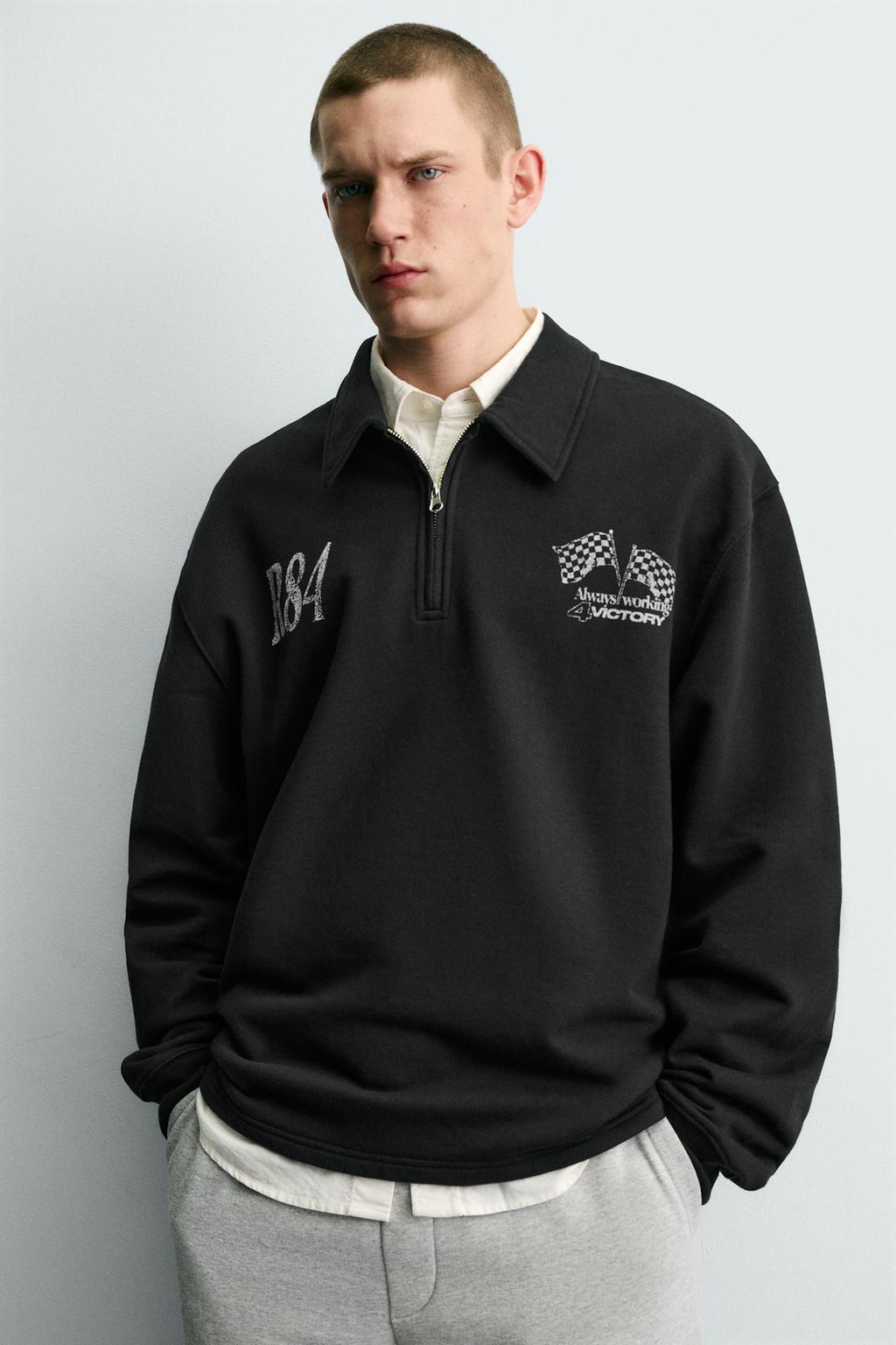 ТОЛСТОВКА С ЗАСТЕЖКОЙ-МОЛНИЕЙ И НАДПИСЯМИ