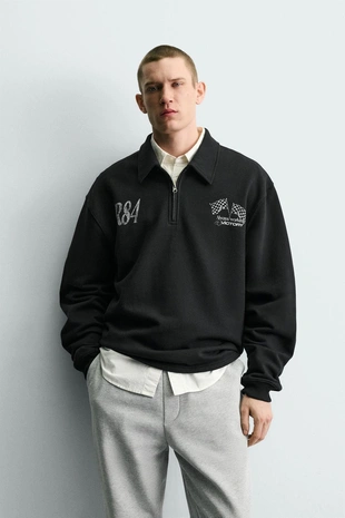 Купить Zara Толстовка с застежкой-молнией и надписями