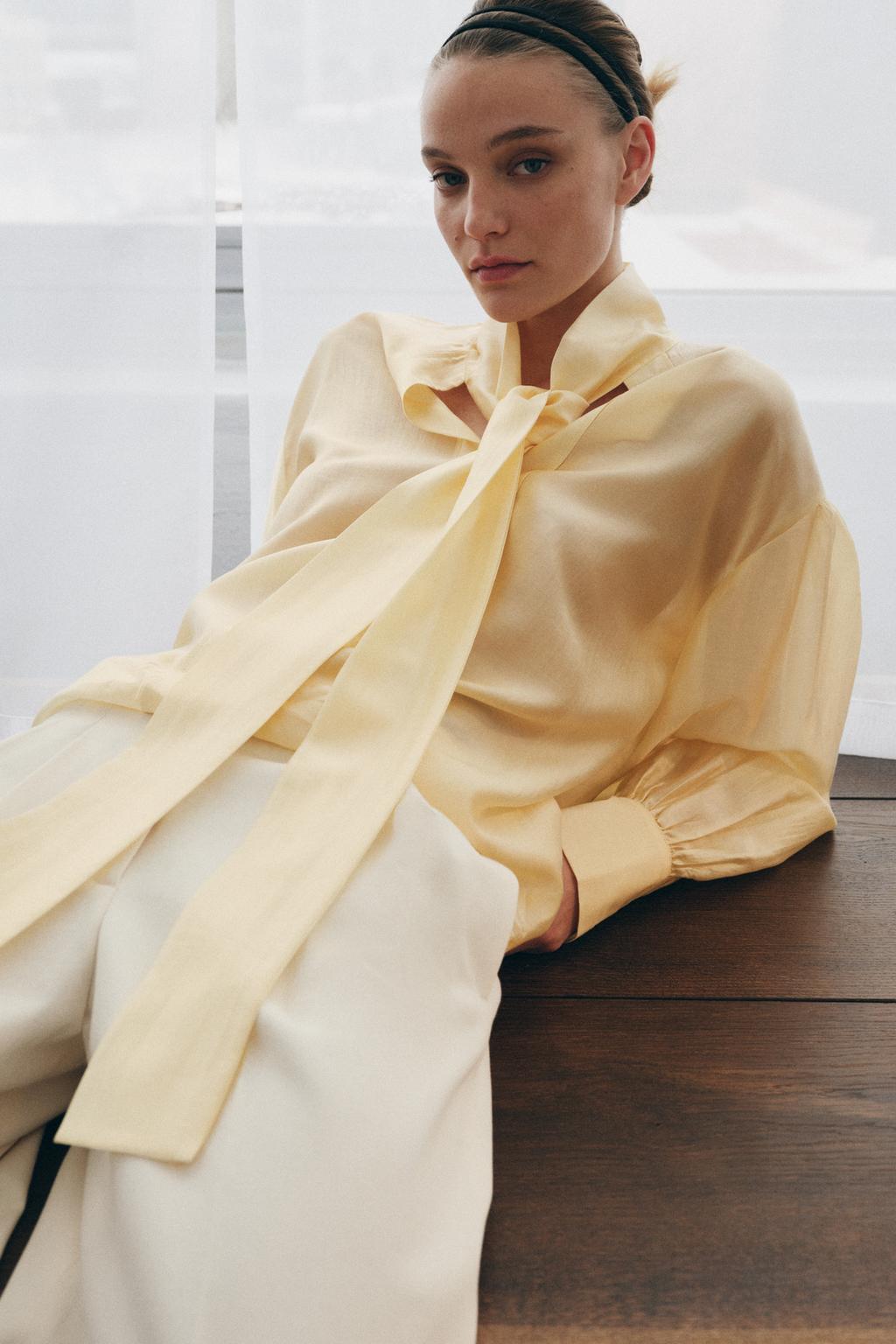 АТЛАСНАЯ РУБАШКА С ЗАВЯЗКАМИ — ZW COLLECTION