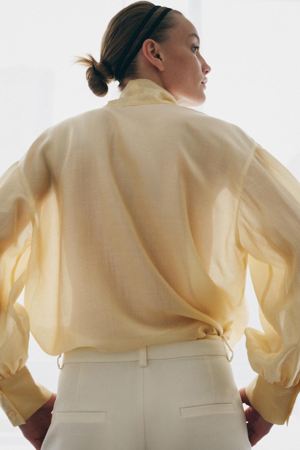 АТЛАСНАЯ РУБАШКА С ЗАВЯЗКАМИ — ZW COLLECTION