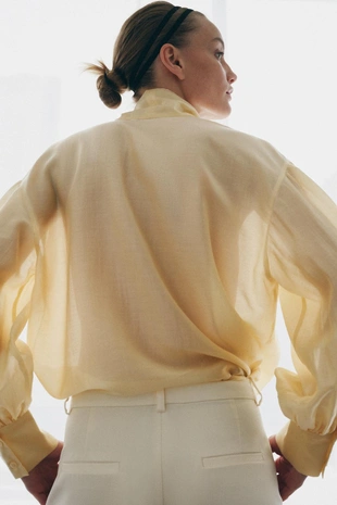 Атласная рубашка с завязками — ZW COLLECTION- Заказать в России