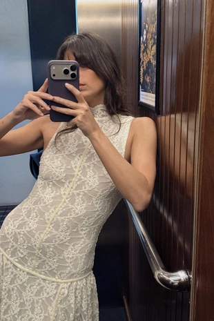 Длинное кружевное платье- Заказать в России