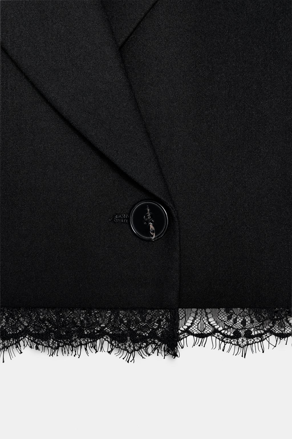 УКОРОЧЕННЫЙ БЛЕЙЗЕР С КРУЖЕВОМ