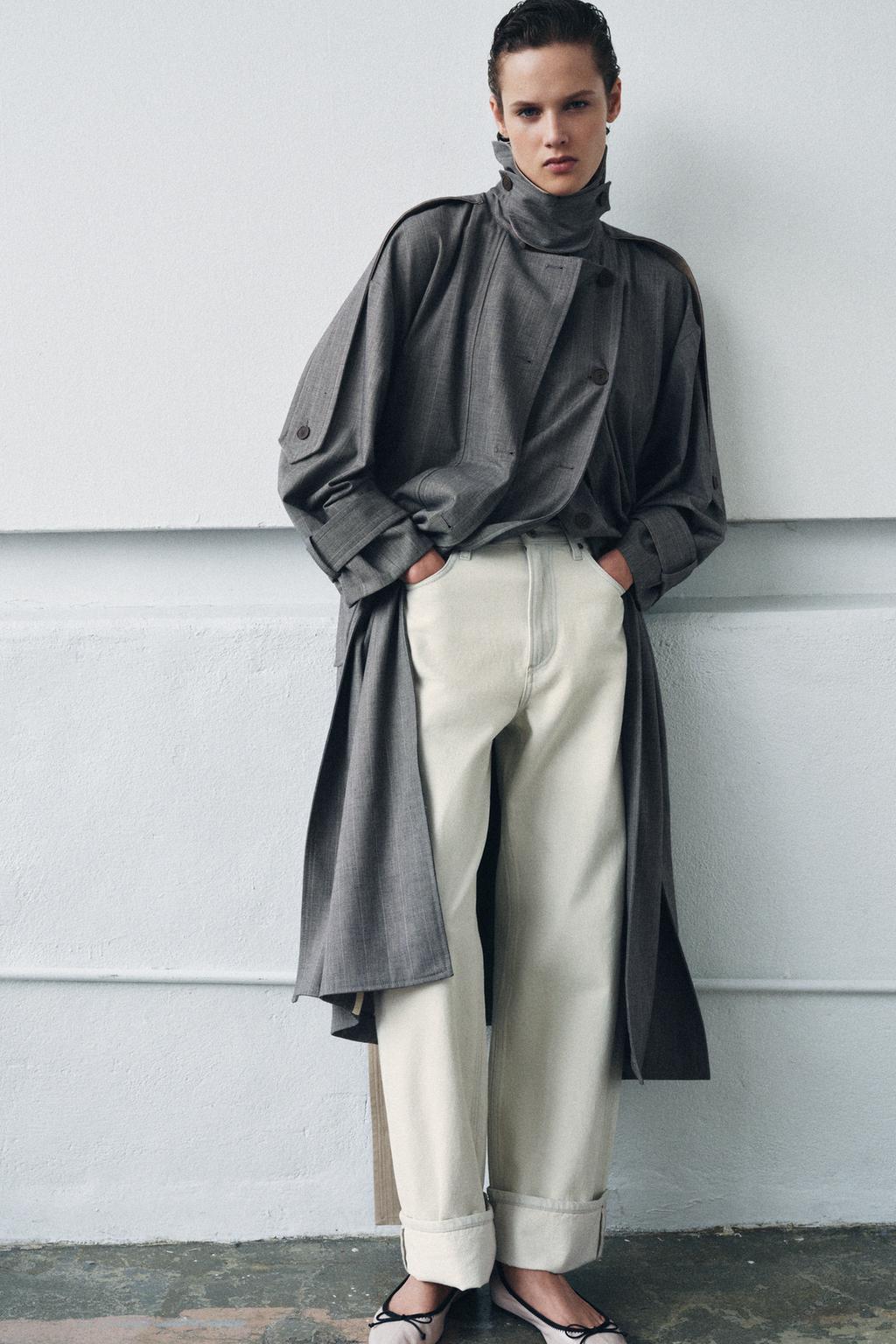 КОМБИНИРОВАННЫЙ ТРЕНЧ В КЛЕТКУ — ZW COLLECTION LIMITED EDITION