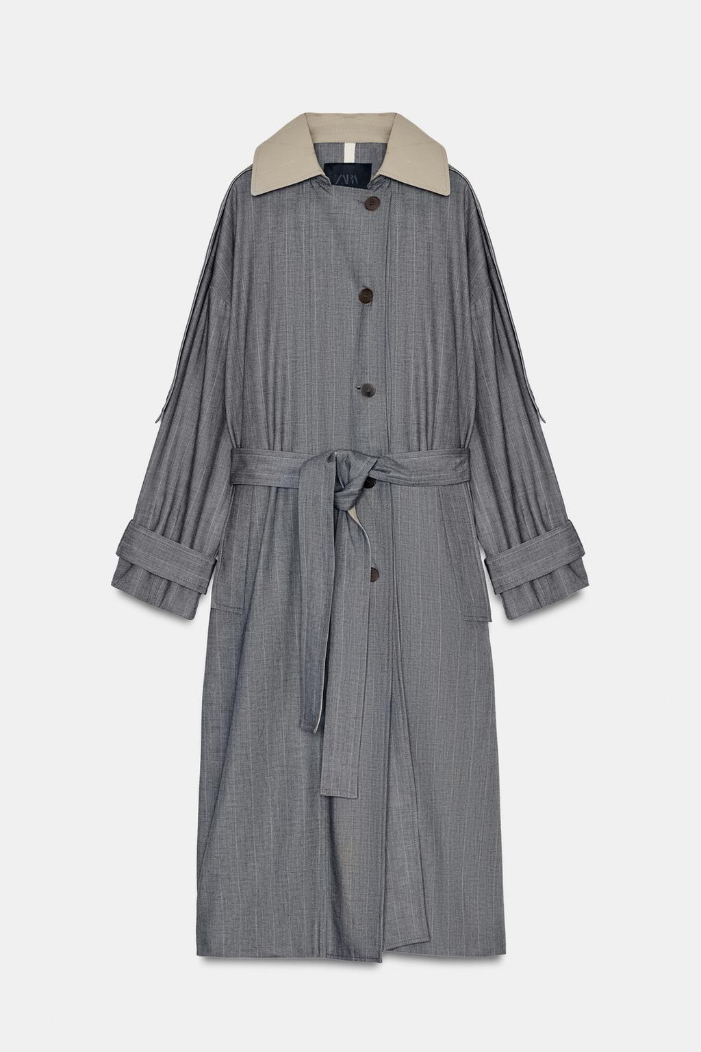 КОМБИНИРОВАННЫЙ ТРЕНЧ В КЛЕТКУ — ZW COLLECTION LIMITED EDITION