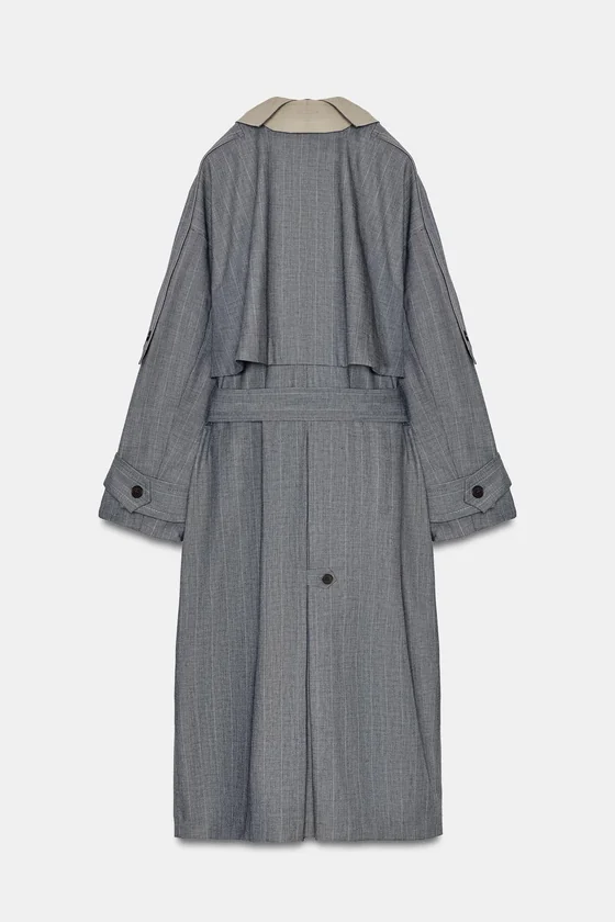 КОМБИНИРОВАННЫЙ ТРЕНЧ В КЛЕТКУ — коллекция Zara «ZW» 