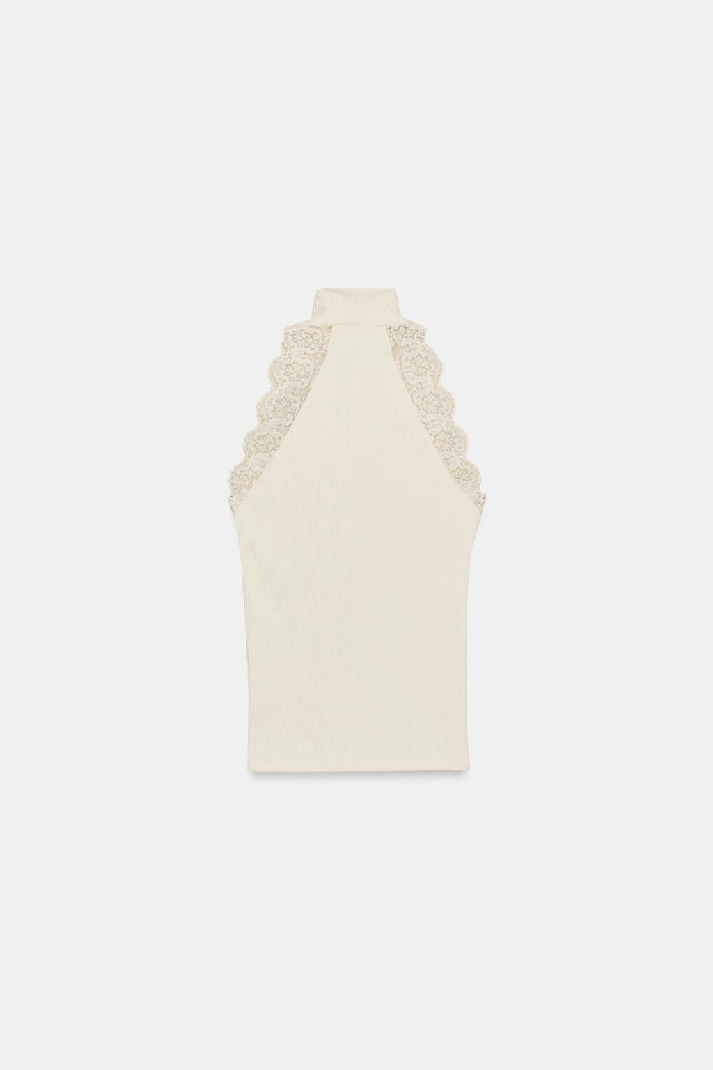 ФУТБОЛКА В РУБЧИК С КРУЖЕВОМ