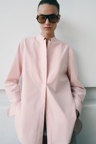 Асимметричная рубашка из поплина — ZW COLLECTION- Заказать в России