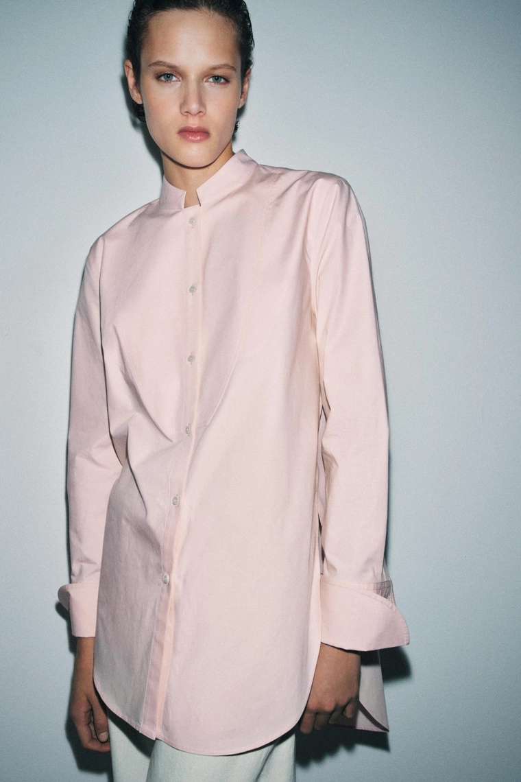 Асимметричная рубашка из поплина Zara «ZW»