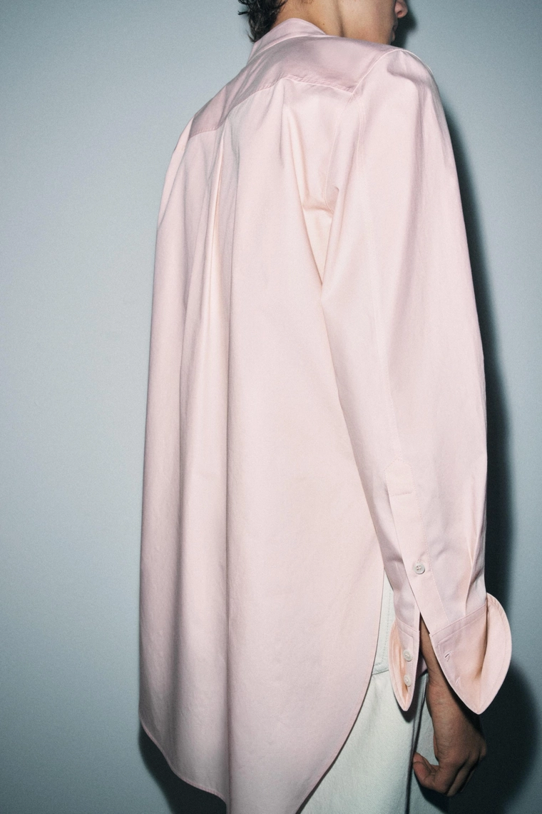 Асимметричная рубашка из поплина Zara «ZW»