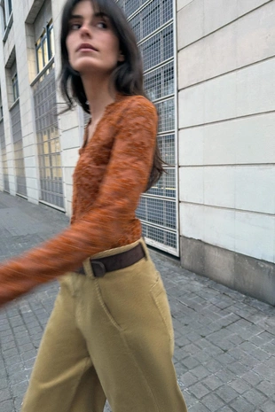 Кружевной топ с пуговицами- Заказать в России