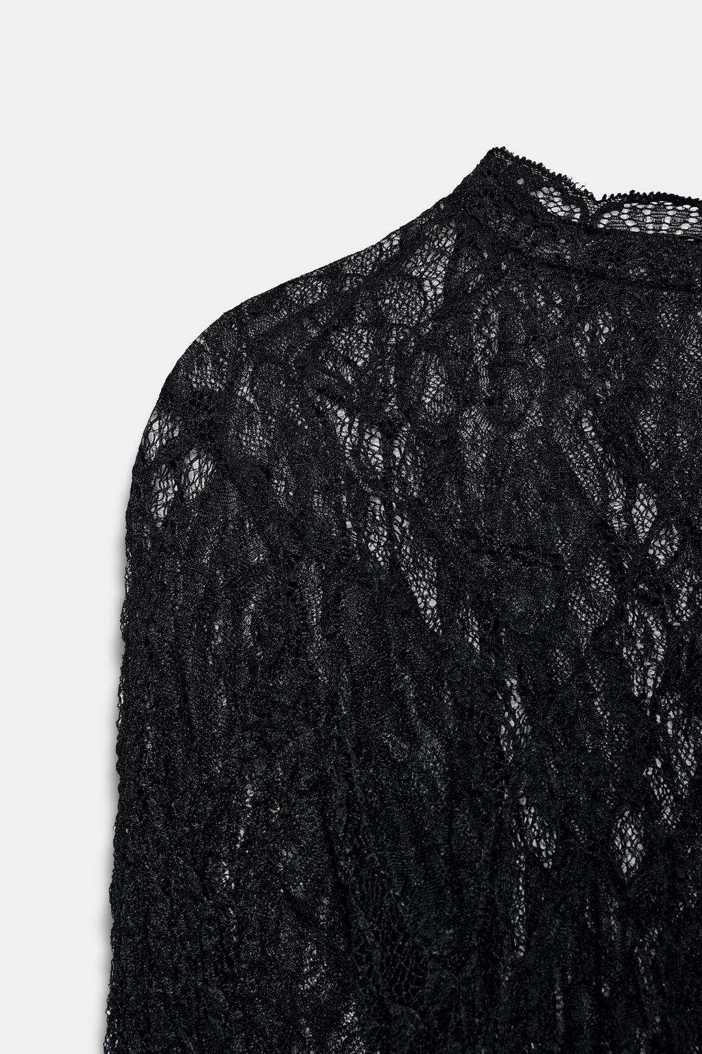 КРУЖЕВНОЙ ТОП С ДЛИННЫМ РУКАВОМ