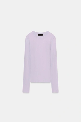 Полупрозрачный трикотажный топ- Заказать в России