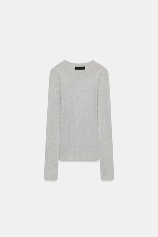 Полупрозрачный трикотажный топ- Заказать в России