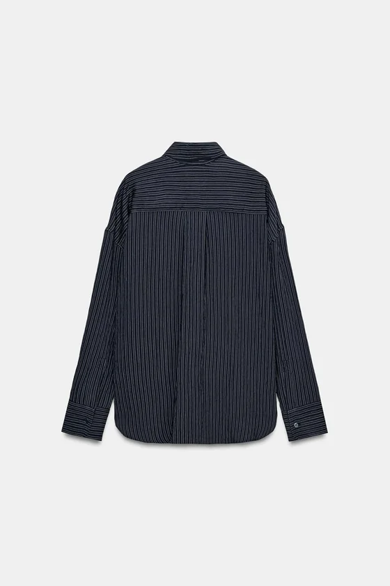 РУБАШКА ИЗ СТРУЯЩЕЙСЯ ТКАНИ В ПОЛОСКУ — коллекция Zara «ZW»