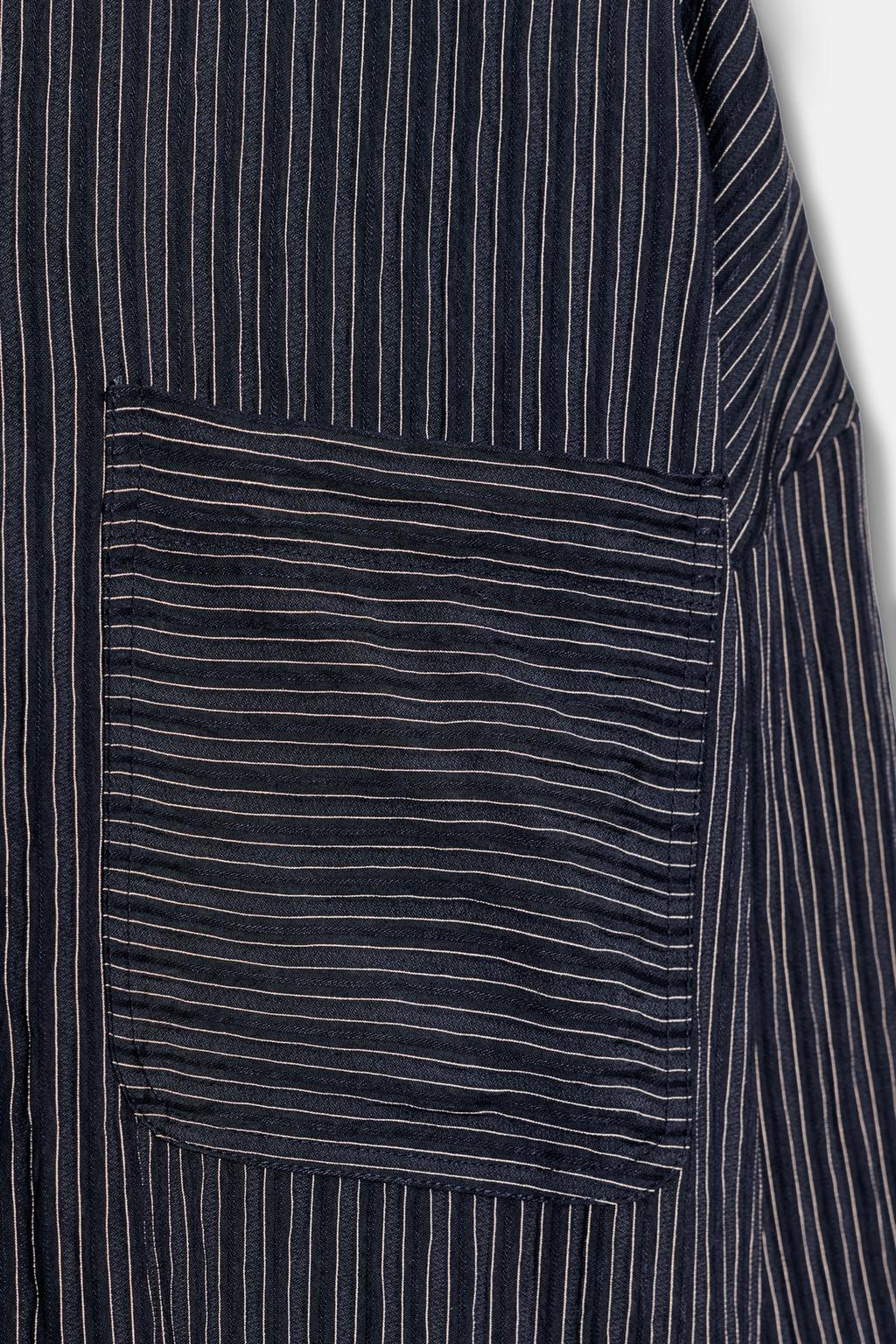 РУБАШКА ИЗ СТРУЯЩЕЙСЯ ТКАНИ В ПОЛОСКУ — ZW COLLECTION