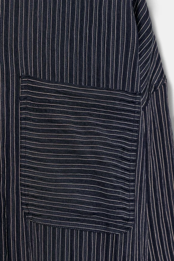 РУБАШКА ИЗ СТРУЯЩЕЙСЯ ТКАНИ В ПОЛОСКУ — коллекция Zara «ZW»