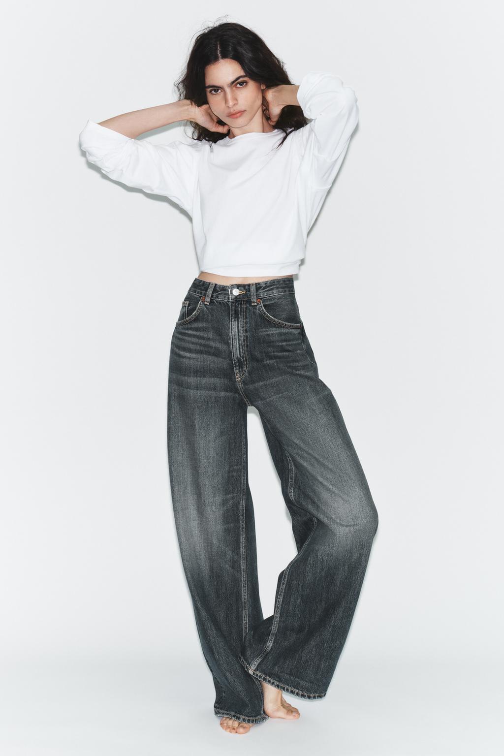 Zara Джинсы «trf extra» с высокой посадкой - Цвет синий - blue
