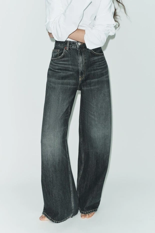 Джинсы TRF EXTRA WIDE-LEG с высокой посадкой- Заказать в России