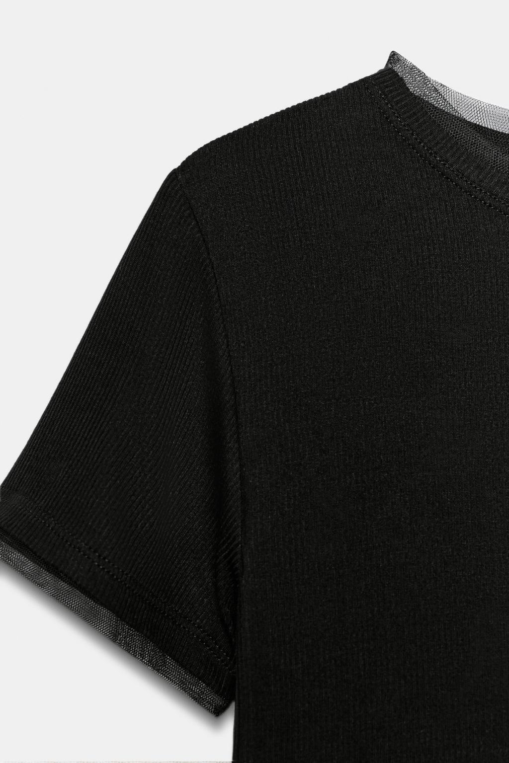 ФУТБОЛКА КОМБИНИРОВАННАЯ С ТЮЛЕМ