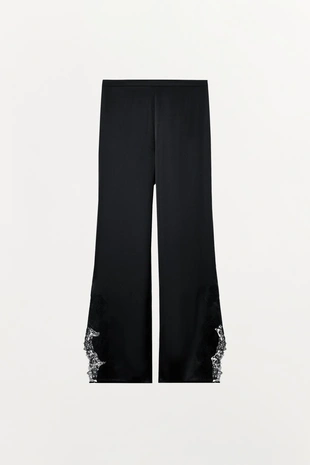 Атласные брюки с кружевом- Заказать в России